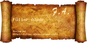 Füller Alpár névjegykártya
